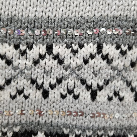 Old Navy sweater Large fair isle pullover sequin embellished knit holiday - Picture 7 of 13
